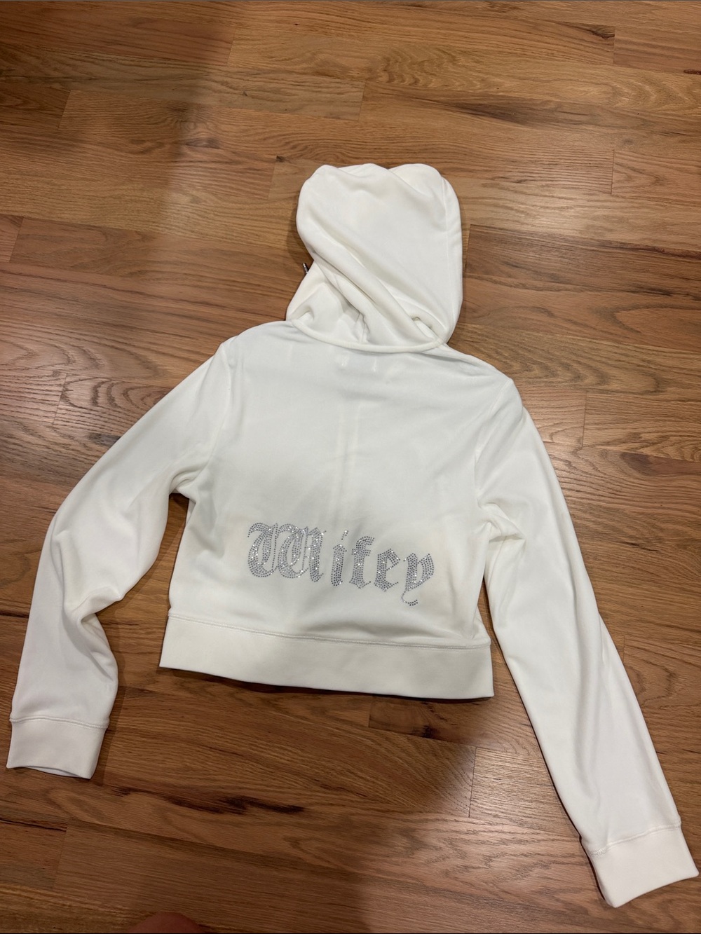 Juicy Couture White Rhinestone Logo Hoodie - Picture 7 of 7